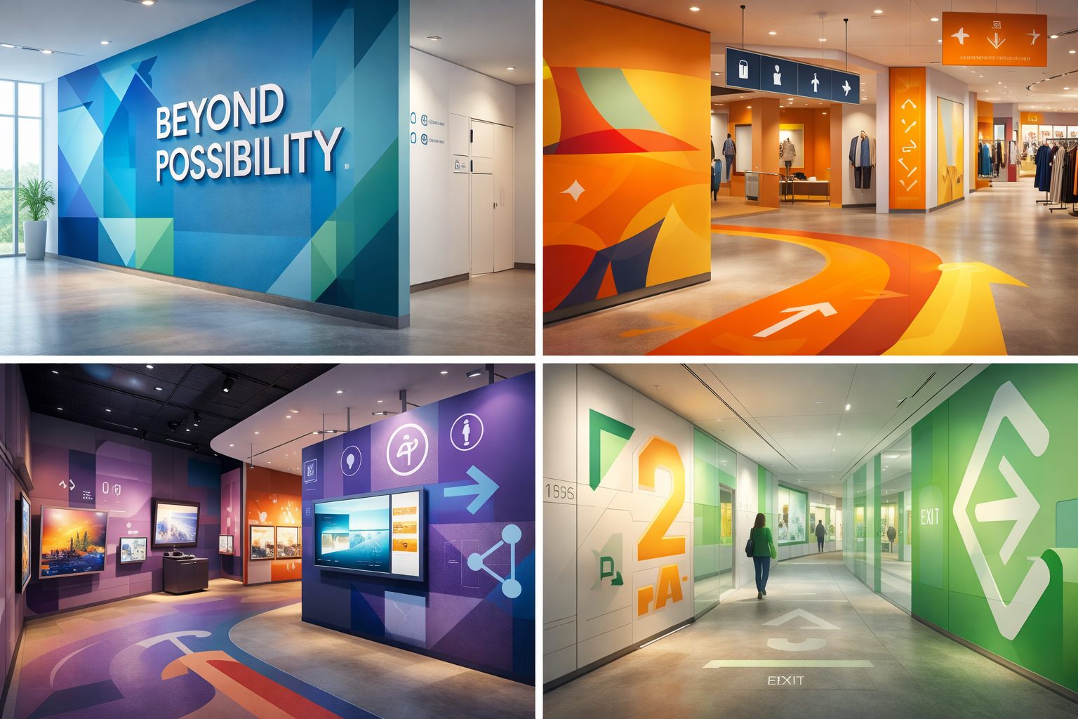 Environmental and spatial design – wall graphics and wayfinding